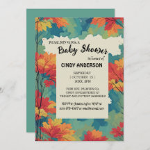 Autumn fall watercolor floral baby shower