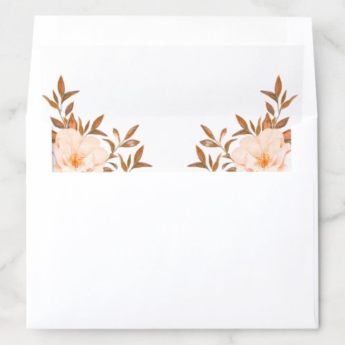 Autumn Fall Watercolor Floral Ivory  Envelope Liner