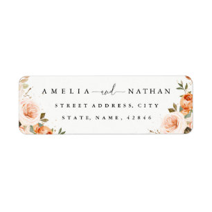 Autumn Fall Watercolor Flower Wedding Label