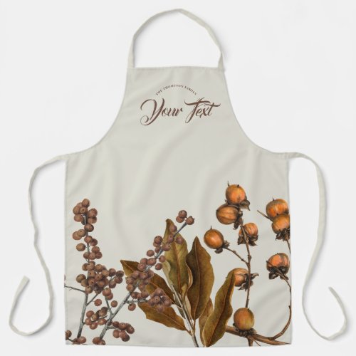 Autumn Fall Watercolor Foliage Leaves Custom Text Apron