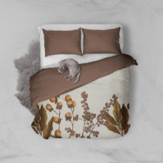 Autumn Fall Watercolor Foliage Leaves  Duvet Cover at Zazzle