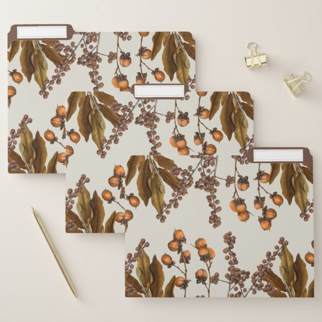 Autumn Fall Watercolor Foliage Leaves  File Folder (Set)