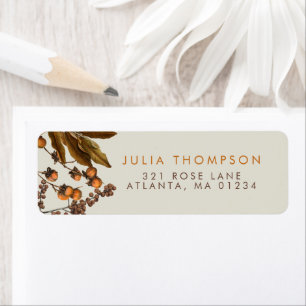 Autumn Fall Watercolor Foliage Leaves Label