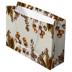 Autumn Fall Watercolor Foliage Leaves Large Gift Bag