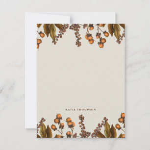 Autumn Fall Watercolor Foliage Leaves  Note Card