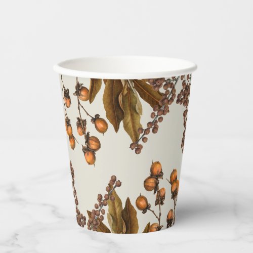 Autumn Fall Watercolor Foliage Leaves  Paper Cups