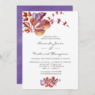 Autumn - Fall Watercolor Rehearsal Dinner Invitation