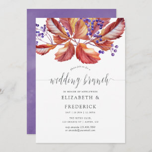 Autumn - Fall Watercolor Wedding Brunch invitation