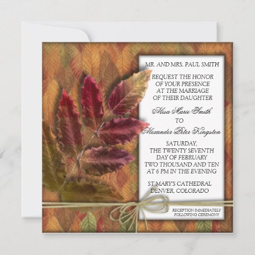 Autumn Fall Wedding invitation