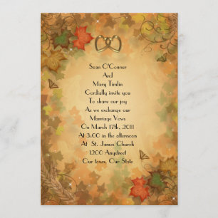 Autumn Fall Wedding Invitation leaves