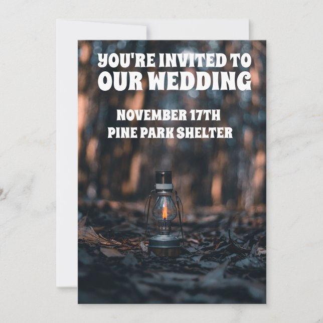 AUTUMN FALL WEDDING LANTERN CUSTOM INVITATIONS  (Front)