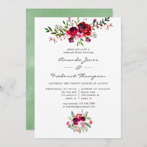 Autumn Fall Wedding Rehearsal Dinner Invitation