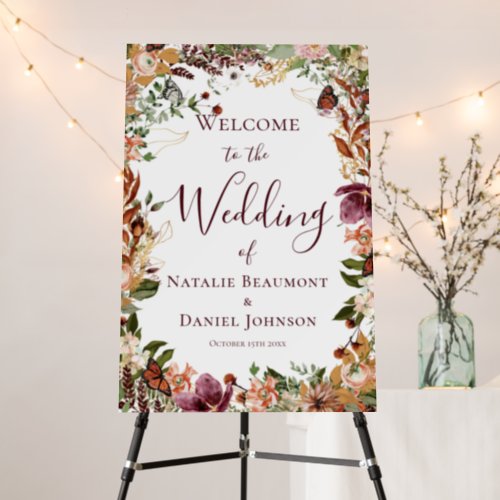 Autumn Fall Wedding Welcome Sign