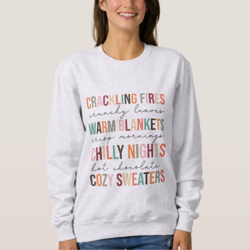 Autumn Fall Winter Favorite Quotes Typography  Sweatshirt