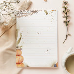 Autumn / Fall with pumpkins and leaves lined Notepad<br><div class="desc">Add a touch of luxury to your everyday notes with this elegant lined notepad, featuring a refined gold botanical illustration along the top border. The clean white background and subtle grey lines create a crisp, minimalist writing space, while the shimmering gold foliage brings sophistication to your desk. Ideal for jotting...</div>