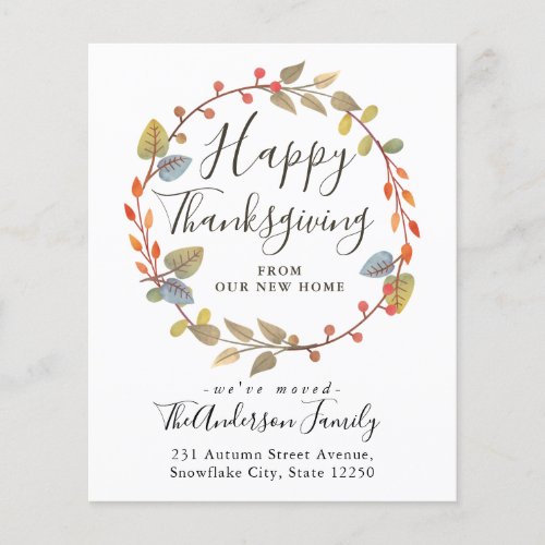 Autumn Fall Wreath Holiday Moving Announcement