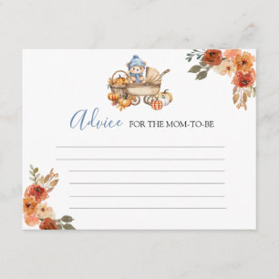 Autumn Falling in Love Baby Shower Advice For Mom Enclosure Card