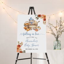 Autumn Falling in Love Bear Baby Shower Welcome