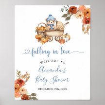 Autumn Falling in Love Bear Baby Shower Welcome
