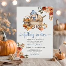 Autumn Falling in Love Floral Bear Baby Shower