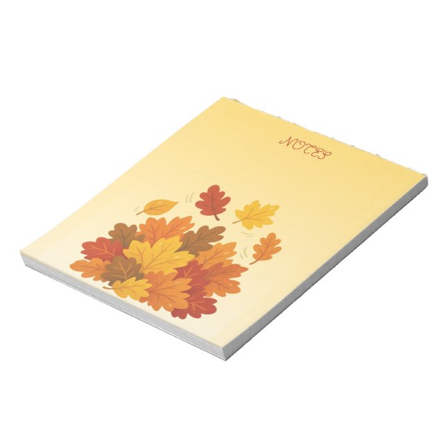 Autumn Falling Leaves Esthetic Notepad for Notes  (Rotated)