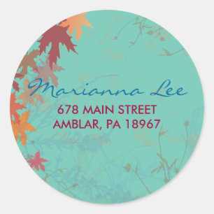 Autumn Falling Leaves Invitation Sticker Seal