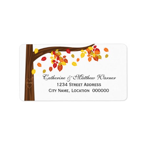 Autumn Falling Leaves Label