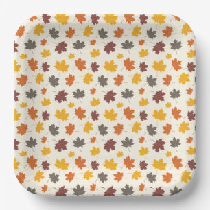 Autumn Falling Leaves Paper Plates