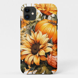 Autumn Falling Leaves Pumpkin iPhone 11 Case