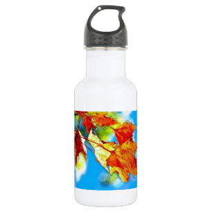 Autumn Falling Leaves Water Bottle