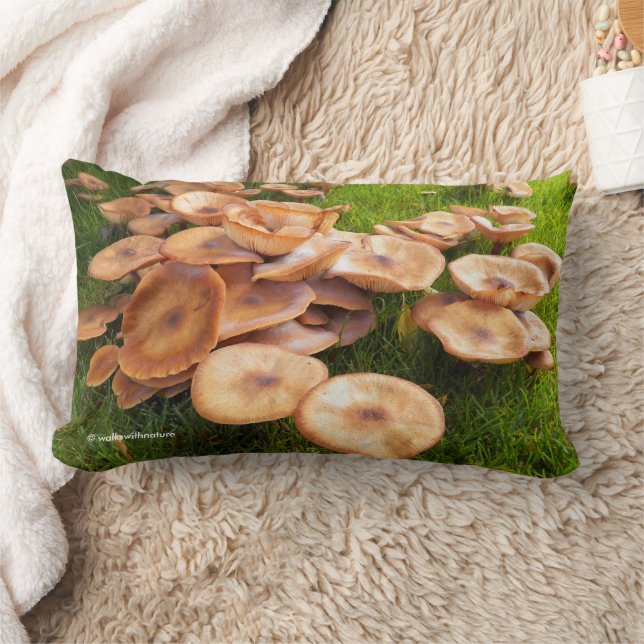 Autumn Fallout of Mushroom Colonies on the Lawn Lumbar Pillow (Blanket)