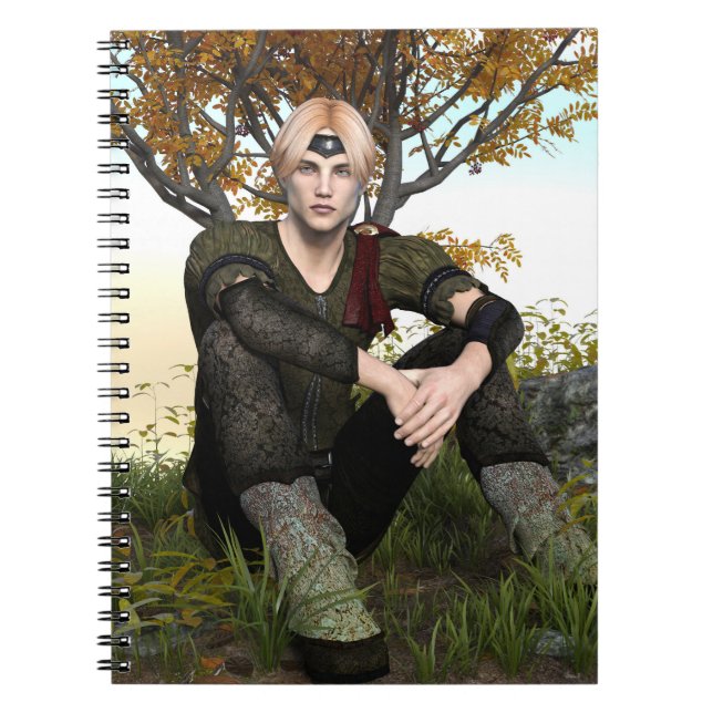 Autumn Fantasy Prince Forest Portrait Notebook (Front)
