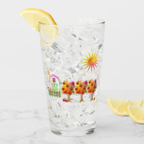 Autumn Farm Apple Glass Tumbler