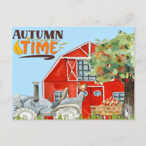 Autumn Farm Postcard