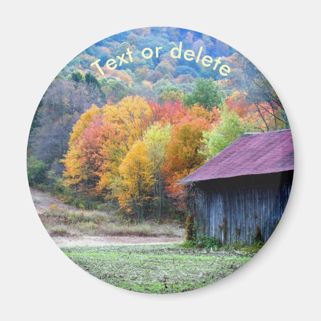 Autumn Farm Tobacco Barn Nature Personalized Magnet (Front)