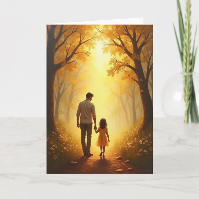Autumn Fathers Day Stroll Card (Front)