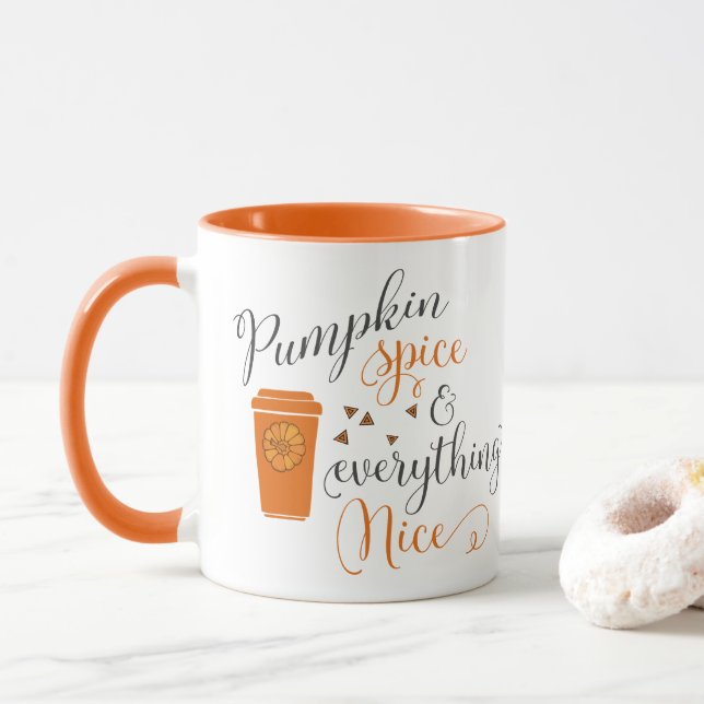 Autumn Favorite Flavor Pumpkin Spice Mug (With Donut)