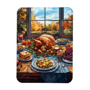 Autumn Feast: A Thanksgiving Celebration Magnet