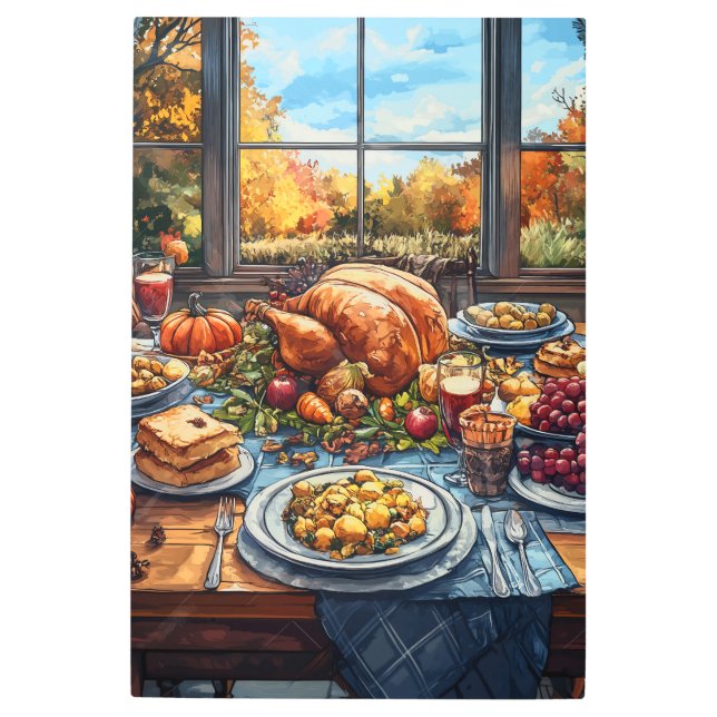 Autumn Feast: A Thanksgiving Celebration Metal Print (Front)