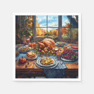Autumn Feast: A Thanksgiving Celebration Napkins