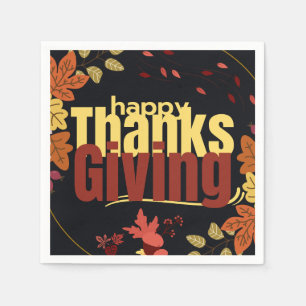 "Autumn Feast: Celebrate Thanksgiving with Us" Napkins