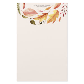 autumn feel elegant floral monogram stationery