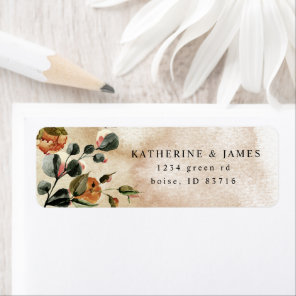 Autumn Feel Elegant Floral Return Address Label