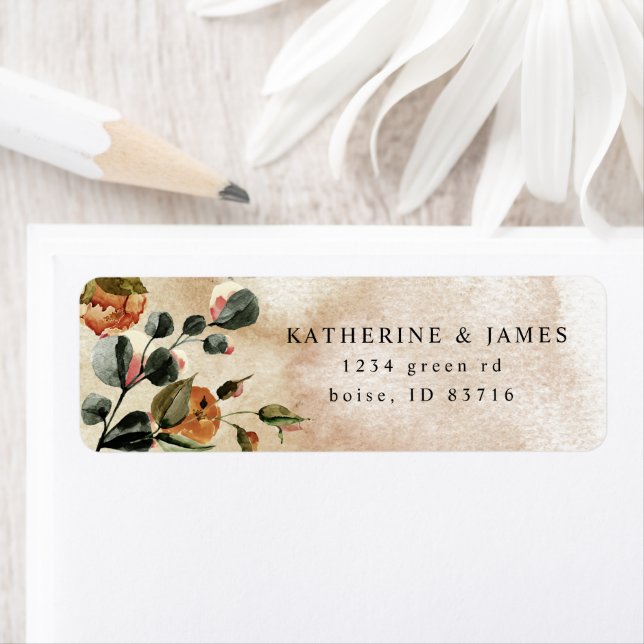 Autumn Feel Elegant Floral Return Address Label (Insitu)