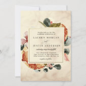 Autumn Feel Elegant Floral Wedding Invitation (Front)