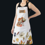 autumn feel floral pumpkin monogram apron<br><div class="desc">Our "autumn feel" collection features beautiful autumn foliage and floral in stunning earth tones ready for an elegant wedding celebration, office supplies or stationery. Coupled with sans serif font for you to customize and elegant script font for custom accents. Check our store for more items from this collection to complete...</div>