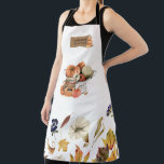 autumn feel floral pumpkin monogram apron<br><div class="desc">Our "autumn feel" collection features beautiful autumn foliage and floral in stunning earth tones ready for an elegant wedding celebration, office supplies or stationery. Coupled with sans serif font for you to customize and elegant script font for custom accents. Check our store for more items from this collection to complete...</div>