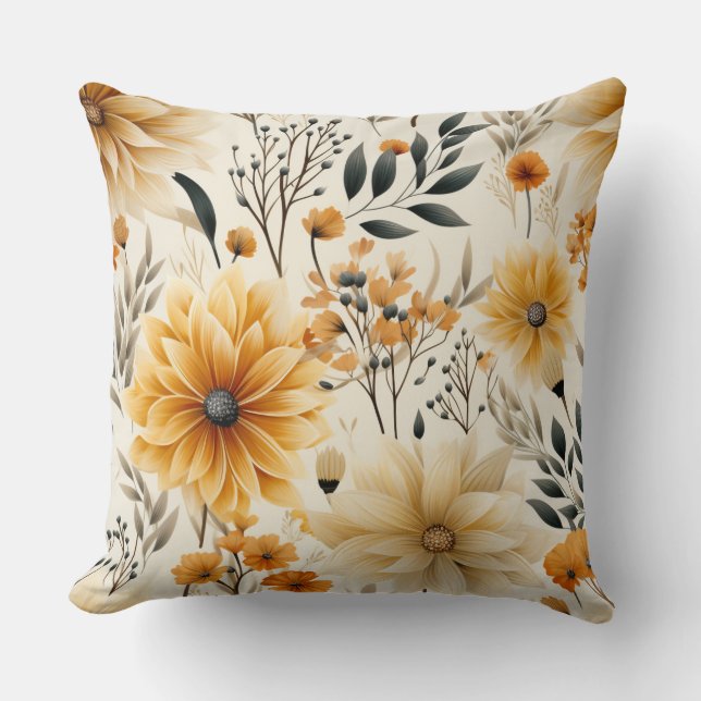 Autumn feel throw pillow (Front)