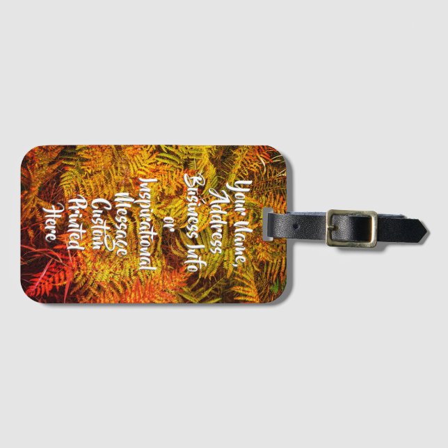 "Autumn Ferns" Luggage Tag (Front Horizontal)