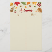 Autumn Festival Bunco Party Game Tally Sheet
